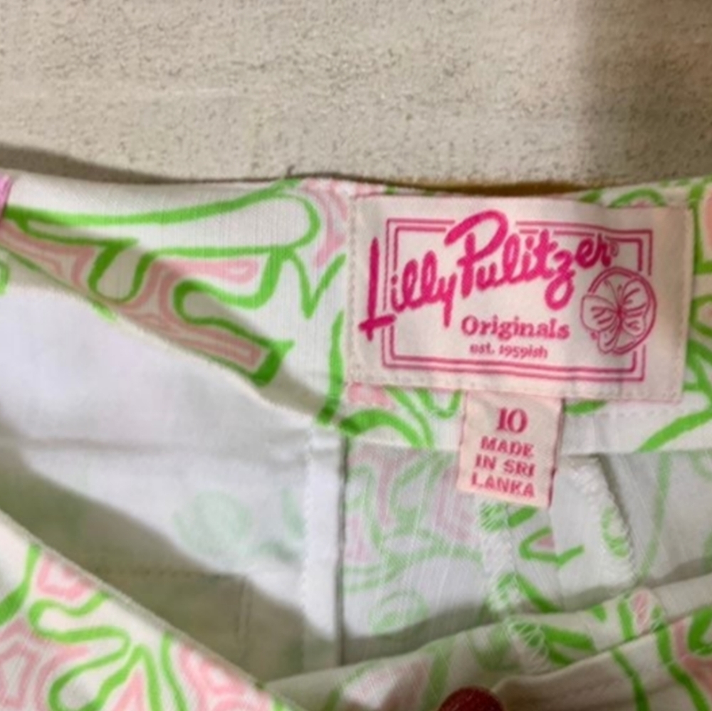 Lilly Pulitzer Island Pink Frog Capri-Sz 10 - Picture 3 of 4